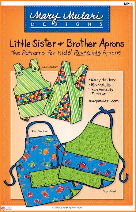 Mary Mulari Little Sister & Brother Reversible Apron Pattern - 3 Versions Per Pattern MP14