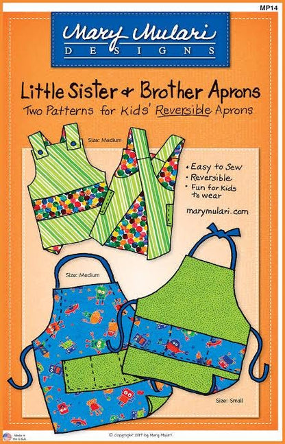 Mary Mulari Little Sister & Brother Reversible Apron Pattern - 3 Versions Per Pattern MP14