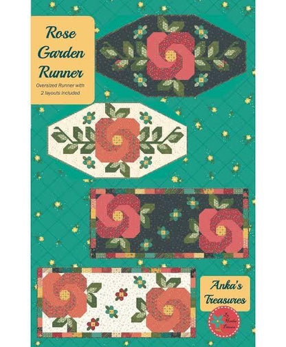 Anka's Treasures Rose Garden Table Runner Pattern - 2 Size Variations Per Pattern ANK349