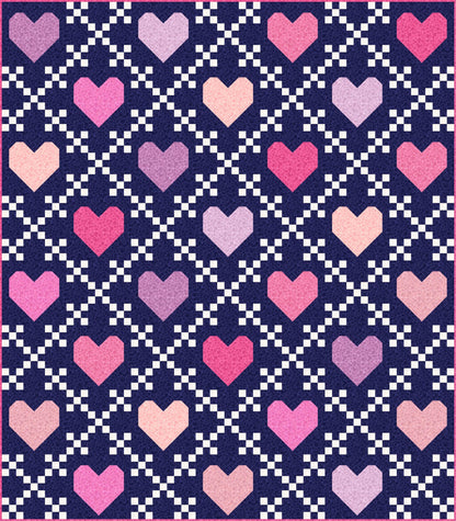 LIMITED EDITION!! Lo and Behold Heirloom Hearts Quilt Kit Featuring Lewis & Irene Bumbleberries Fabric Collection Finished Size: 63"x72"