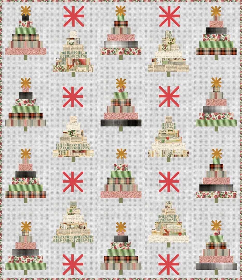 Cotton Street Commons Starlight Tree Farm Quilt Pattern Finished Size 70”x81”