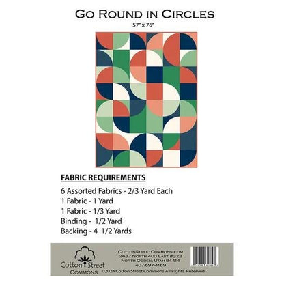 Cotton Street Commons Go Round In Circles Quilt Pattern Finished Size: 57"x76"