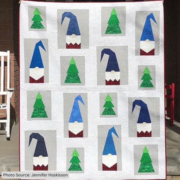 Cotton Street Commons A Tale of Two Gnomes Quilt Pattern Finished Size 60”x72”