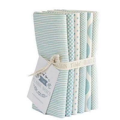 Tilda Basics Classics Light Blue Fabric Collection 6pc Fat Quarter Bundle Authentic Premium 100% Cotton Fabrics