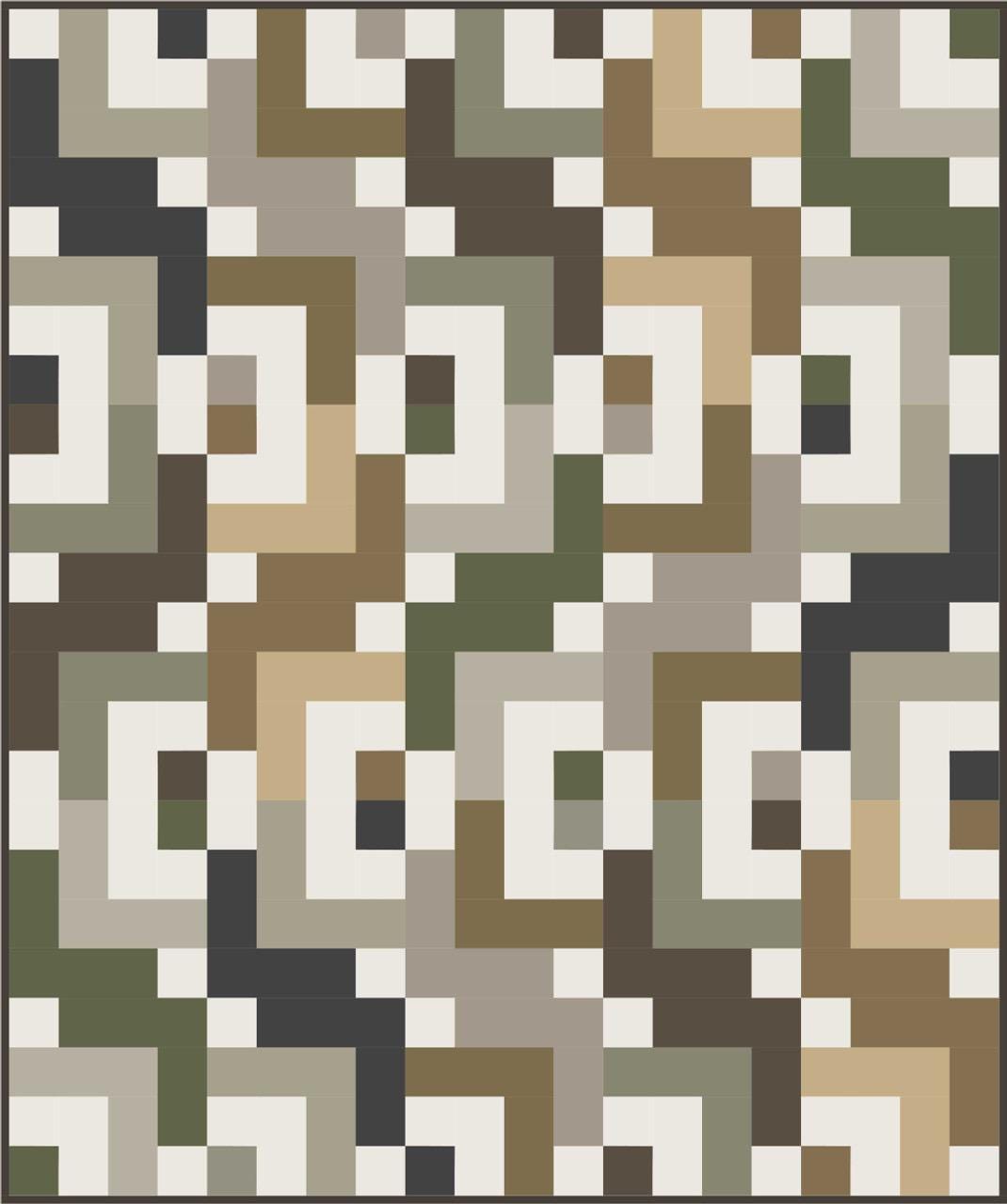 PDF Cotton Street Commons Scotland Yard Quilt Pattern Finished Size: 60"x72"
