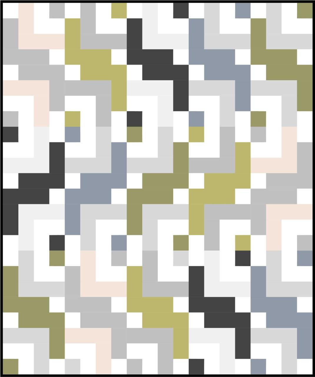 PDF Cotton Street Commons Scotland Yard Quilt Pattern Finished Size: 60"x72"