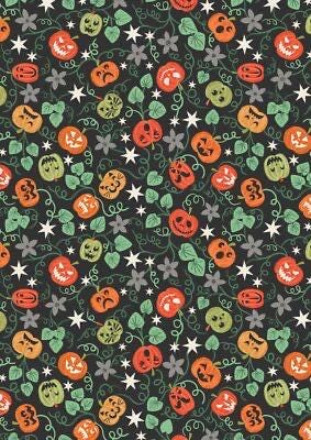 Glow-In-The-Dark Lewis & Irene Castle Spooky Fabric Collection Glowing Spooky Pumpkins on Black Authentic Premium 100% Cotton