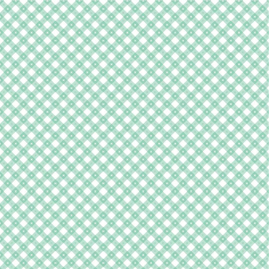 Poppie Cotton Farmhouse Favorites Fabric Collection Gingham Picnic on Cool Pool Mint Authentic Premium 100% Cotton Fabrics