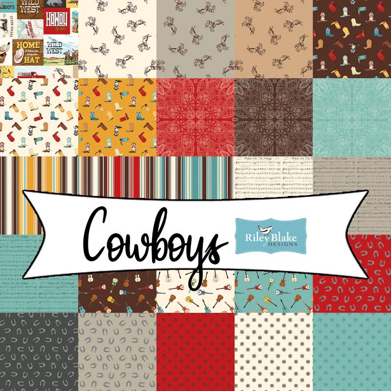 Riley Blake Cowboys By Echo Park Fabric Collection Home on Range Music on Teal Authentic Premium 100% Cotton Fabrics
