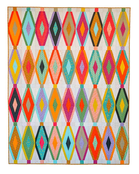 Sew Kind of Wonderful Breezeway Quilt Pattern Finished Size 63"x82" (SKW Rulers Sold Separately)