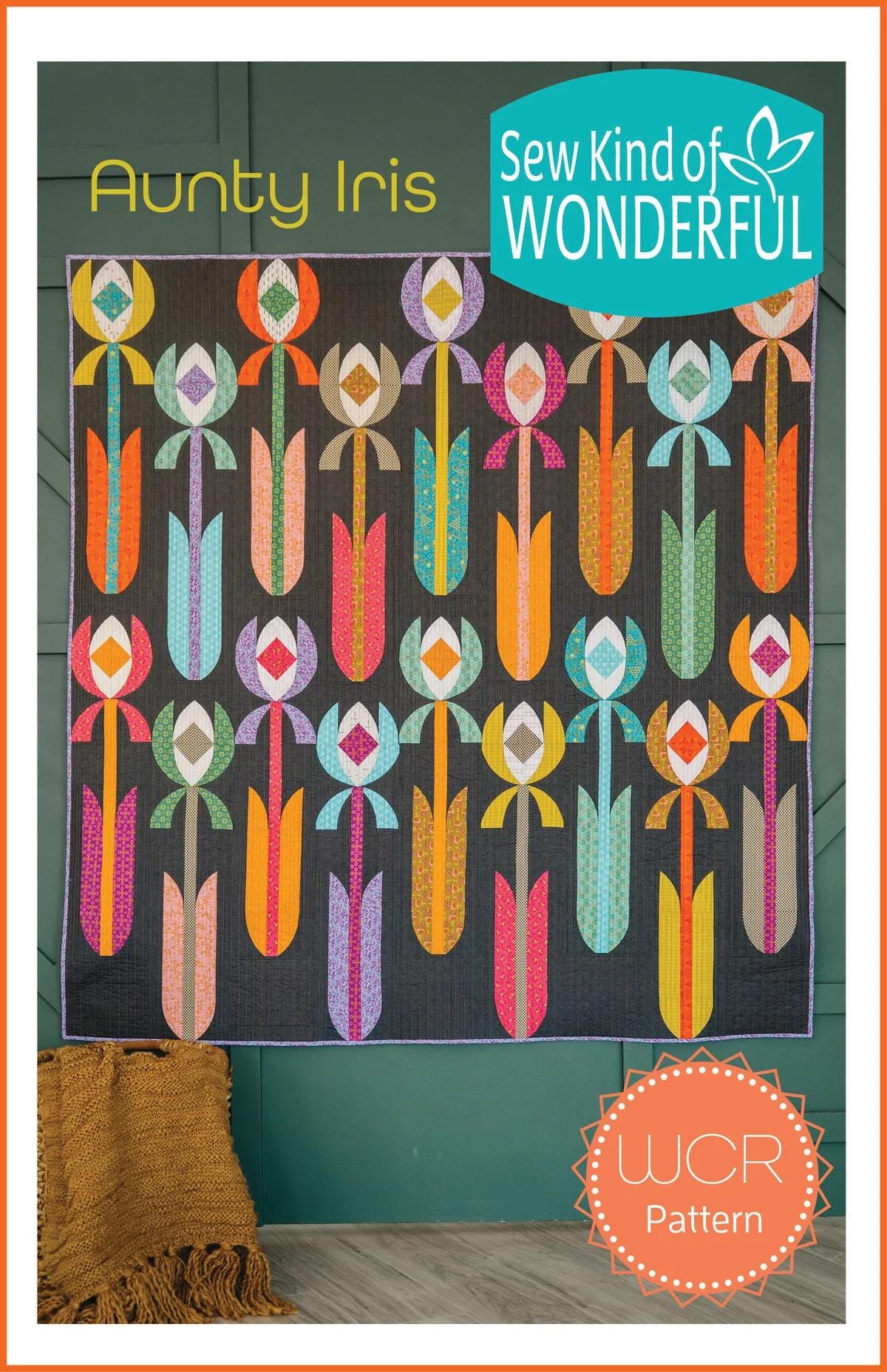 Sew Kind of Wonderful Aunty Iris Quilt Pattern Finished Size: 63"x63" (SKW Rulers Sold Separately)