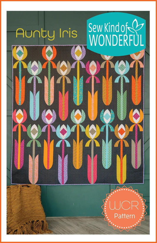 Sew Kind of Wonderful Aunty Iris Quilt Pattern Finished Size: 63"x63" (SKW Rulers Sold Separately)