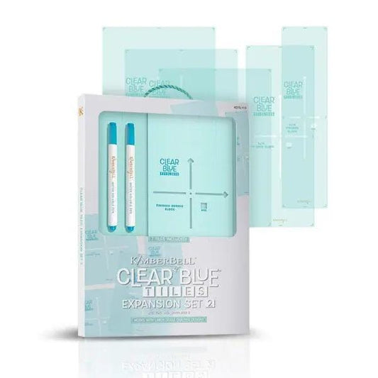 Kimberbebll Clear Blue Tiles Expansion Set 2 - Works WIth Large-Scale Quilting Designs KDTL113
