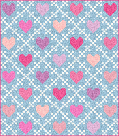 LIMITED EDITION!! Lo and Behold Heirloom Hearts Quilt Kit Featuring Lewis & Irene Bumbleberries Fabric Collection Finished Size: 63"x72"