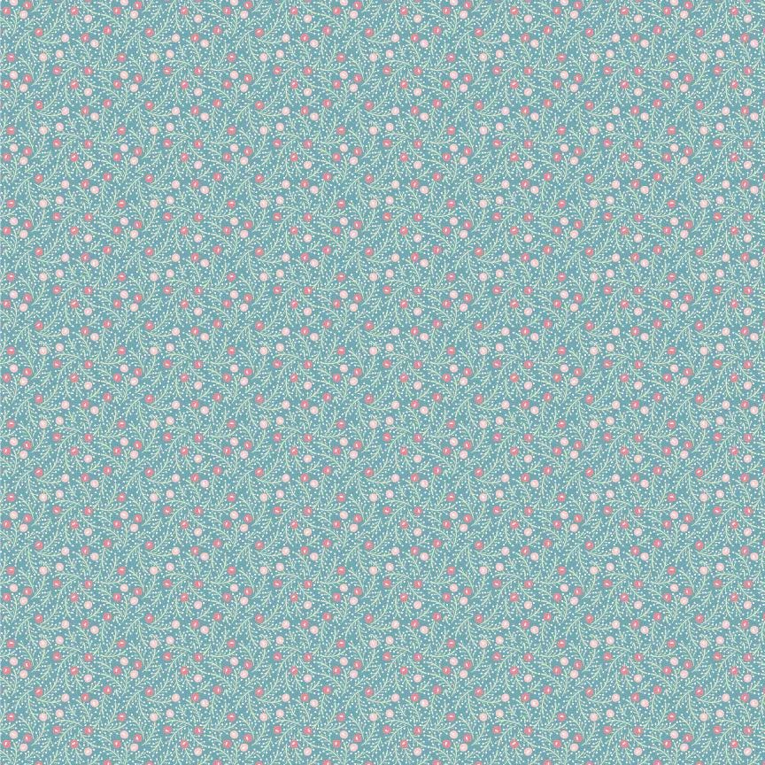 LAST BOLT! Poppie Cotton Frost & Flurry Fabric Collection Frosted Berries on Blue Authentic Premium 100% Cotton Fabrics