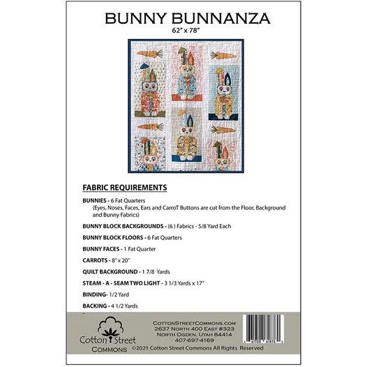Cotton Street Commons Bunny Bunnanza Quilt Pattern Finished Size: 62”x78”