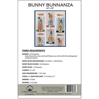 Cotton Street Commons Bunny Bunnanza Quilt Pattern Finished Size: 62”x78”