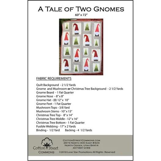 Cotton Street Commons A Tale of Two Gnomes Quilt Pattern Finished Size 60”x72”