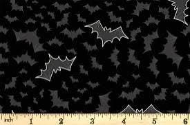 Glow-In-The-Dark Lewis & Irene Castle Spooky Fabric Collection Glowing Bats on Black Authentic Premium 100% Cotton Fabrics