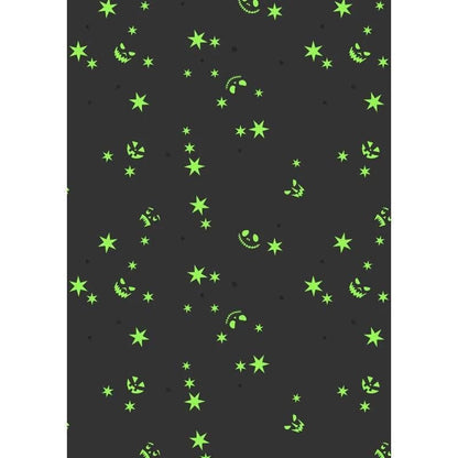 Glow-In-The-Dark Lewis & Irene Castle Spooky Fabric Collection Glowing Spooky Pumpkins on Black Authentic Premium 100% Cotton