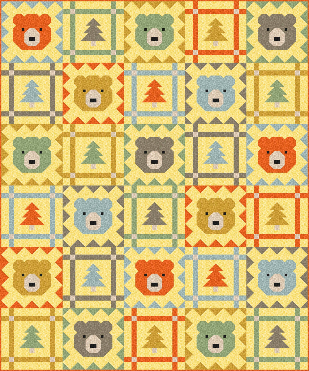 LIMITED EDITION Pen & Paper Patterns Grizzly Grove Quilt Kit Featuring Lewis and Irene Bumbleberries Blenders Fabric Collection 60.5"x72.5"