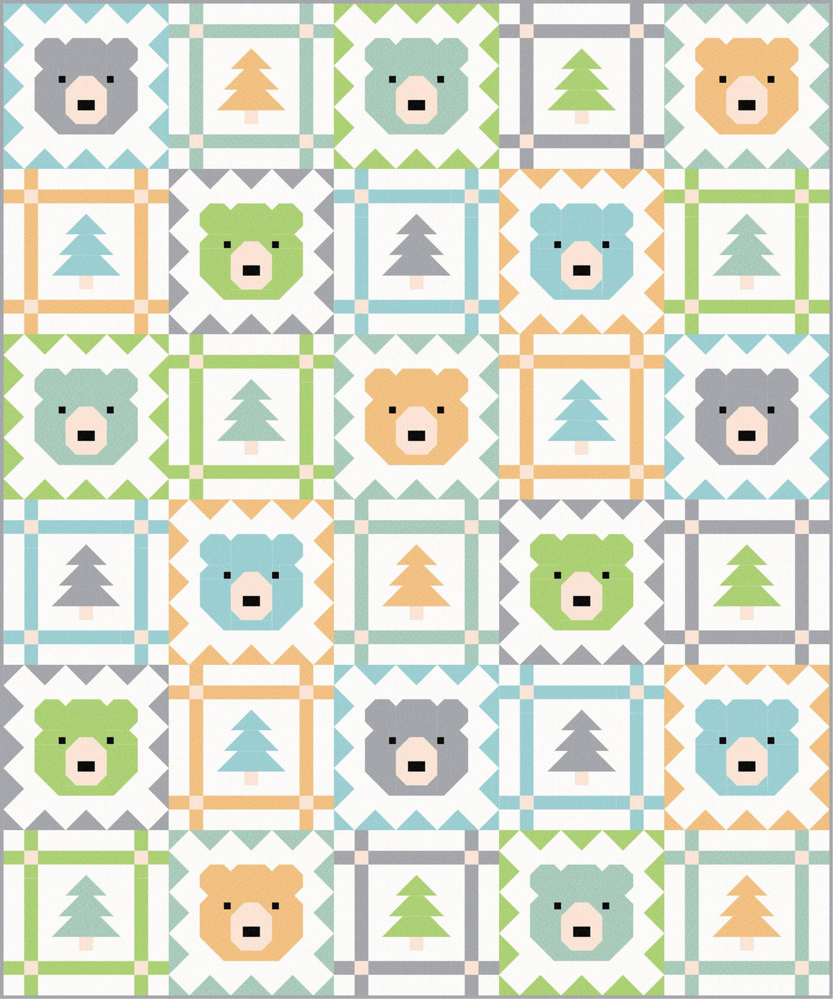 Limited Edition Pen & Paper Patterns Grizzly Grove Quilt Kit Featuring Poppie Cotton Country Confetti Fabric Collection