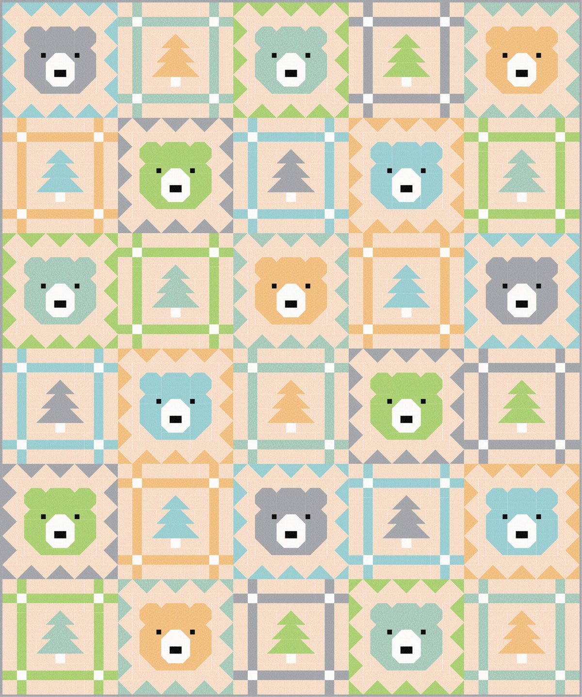LIMITED EDITION Pen & Paper Patterns Grizzly Grove Quilt Kit Featuring Poppie Cotton Country Confetti Fabric Collection 60.5"x72.5"