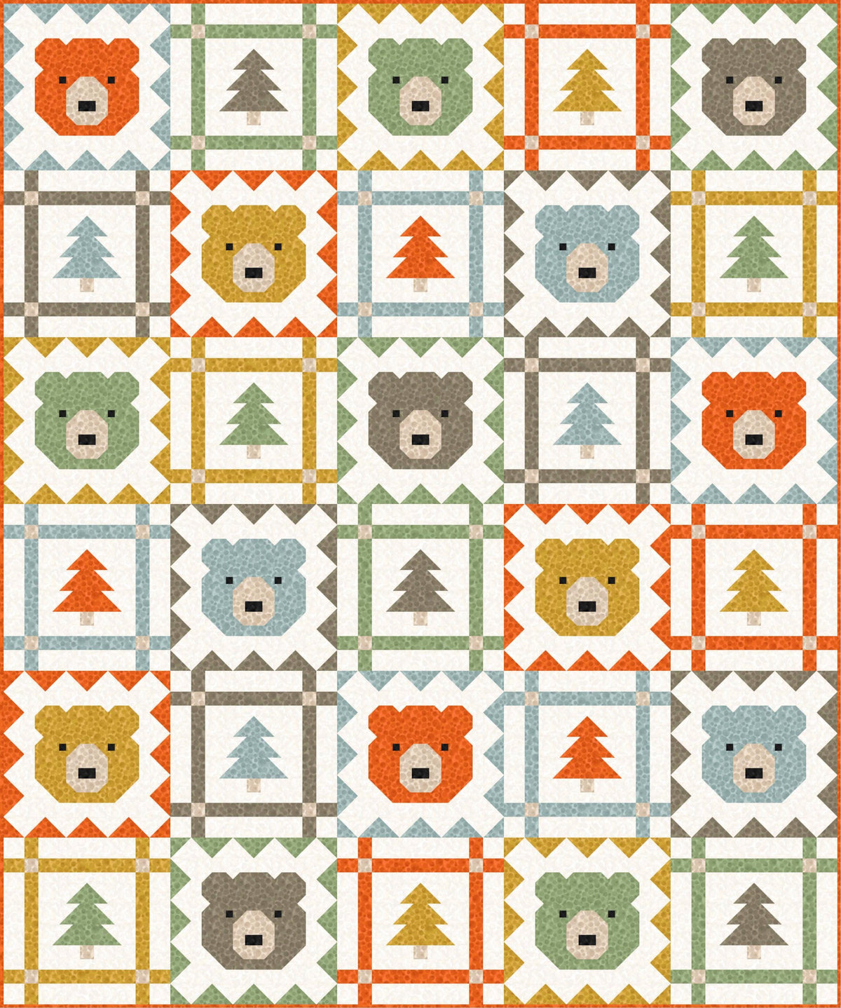 LIMITED EDITION Pen & Paper Patterns Grizzly Grove Quilt Kit Featuring Lewis and Irene Bumbleberries Blenders Fabric Collection 60.5"x72.5"