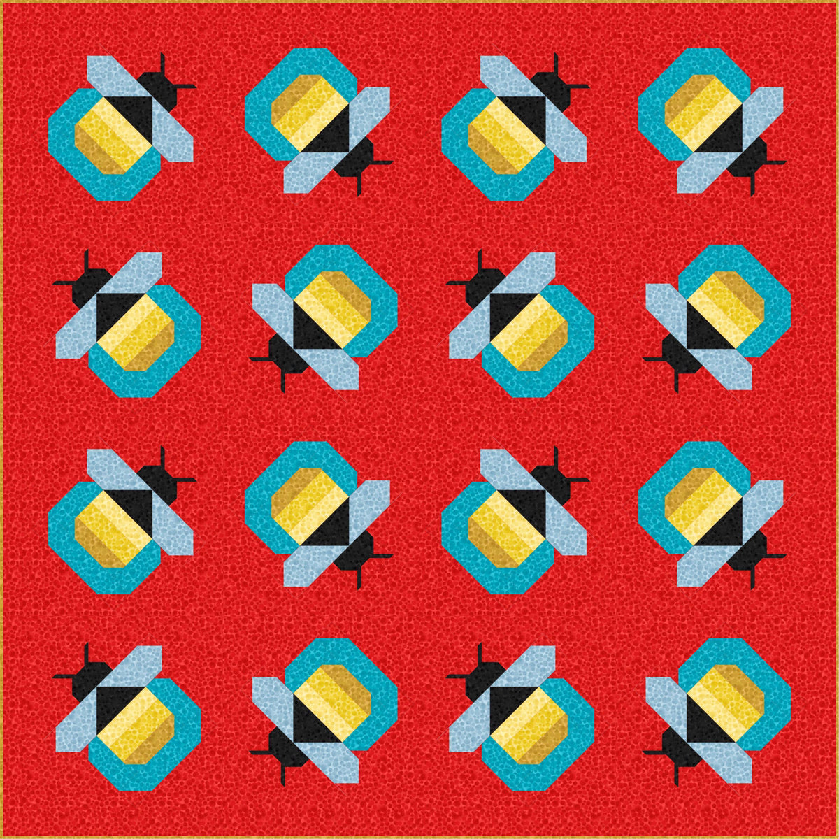 LIMITED EDITION Pen & Paper Patterns Firefly Quilt Kit Featuring Lewis and Irene Bumbleberries Blenders Fabric Collection 72.5"x72.5"