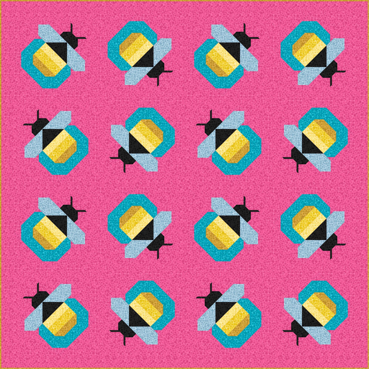 LIMITED EDITION Pen & Paper Patterns Firefly Quilt Kit Featuring Lewis and Irene Bumbleberries Blenders Fabric Collection 72.5"x72.5"