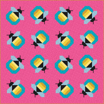 LIMITED EDITION Pen & Paper Patterns Firefly Quilt Kit Featuring Lewis and Irene Bumbleberries Blenders Fabric Collection 72.5"x72.5"