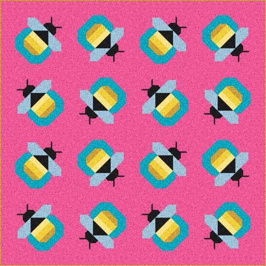 LIMITED EDITION Pen & Paper Patterns Firefly Quilt Kit Featuring Lewis and Irene Bumbleberries Blenders Fabric Collection 72.5"x72.5"