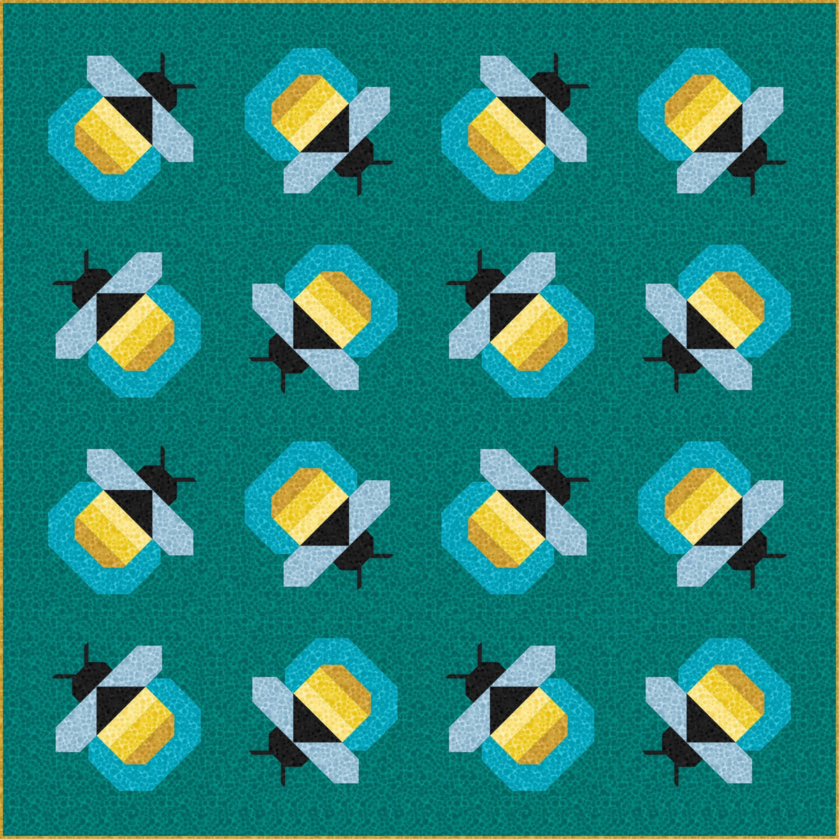 LIMITED EDITION Pen & Paper Patterns Firefly Quilt Kit Featuring Lewis and Irene Bumbleberries Blenders Fabric Collection 72.5"x72.5"
