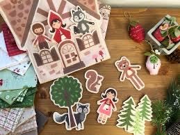 Riley Blake Jennifer Long To Grandmother's House Storybook Felt Panel Play Book Premium 100% Polyester Felt Fabrics