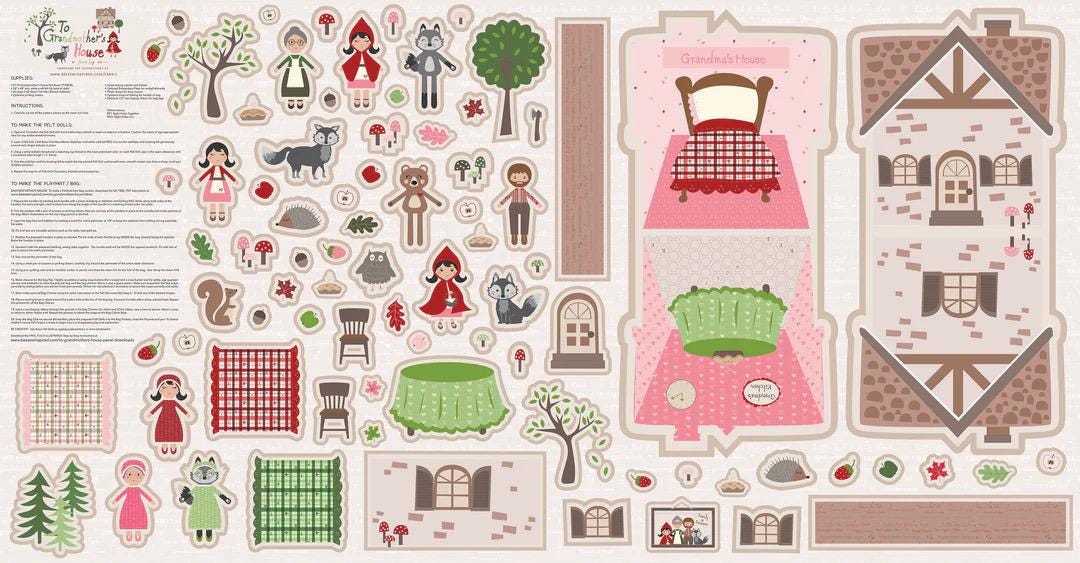 Riley Blake Jennifer Long To Grandmother's House Storybook Felt Panel Play Book Premium 100% Polyester Felt Fabrics