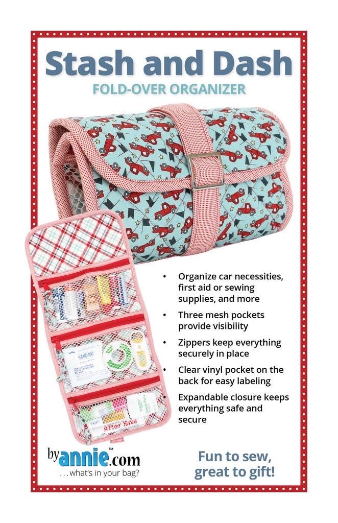 ByAnnie Stash & Dash Fold-Over Organizer Pattern (14 Colors of 18"x54" Mesh Packs Sold Separately)