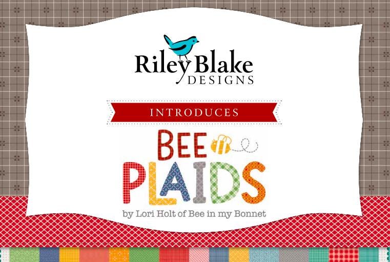 Riley Blake Bee Plaids Fabric Collection Scarecrow Teal C12020 Authentic Premium 100% Cotton Quilt Shop Quality Fabrics