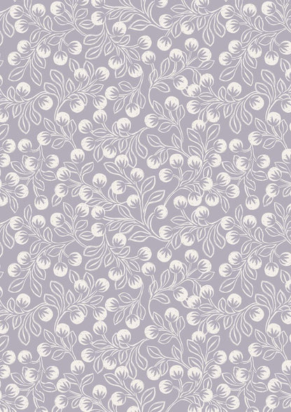 Lewis & Irene Secret Winter Garden Flannel Fabric Collection Snowberries - Iced Lavender Authentic Premium 100% Cotton Flannel Fabric F658.3
