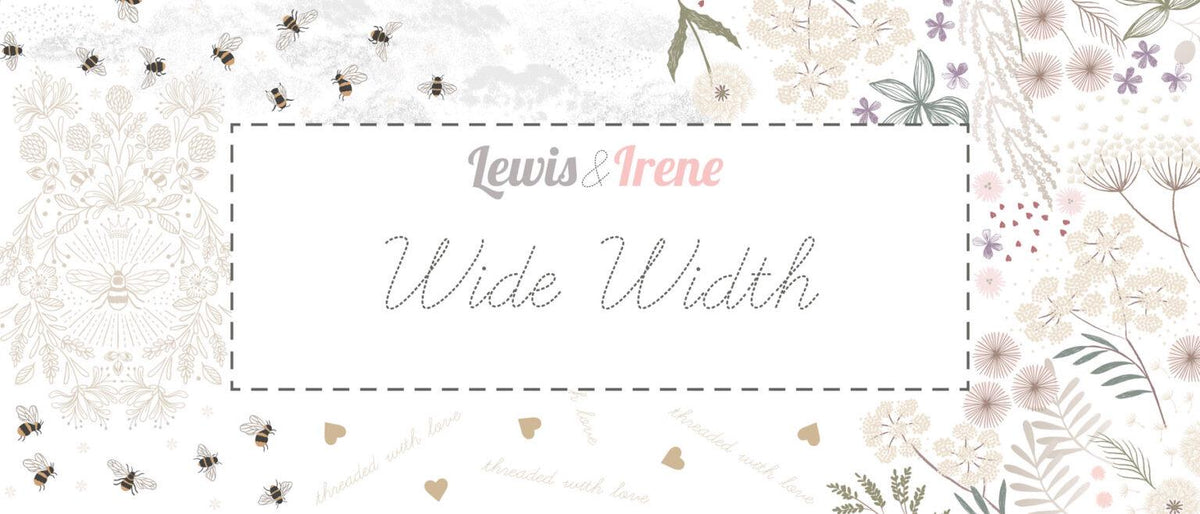 Wideback Lewis & Irene Wide Widths Fabric Collection Mono Thistle on Light Lavender ( 107"-108") Authentic Premium 100% Cotton Fabrics W17
