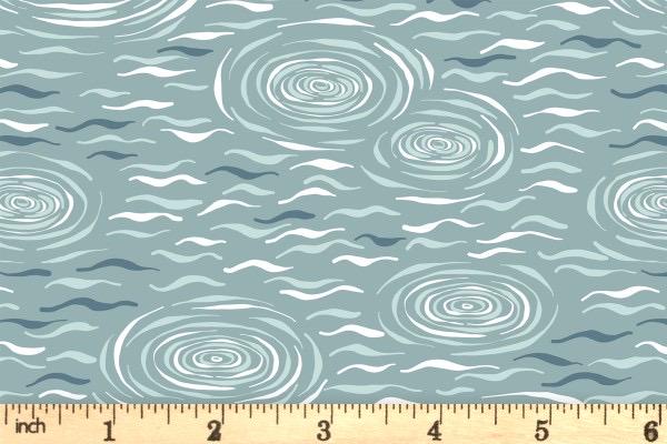 Lewis & Irene On The Lake Fabric Collection Lake Ripples on Light Blue Authentic Premium 100% Cotton Fabrics