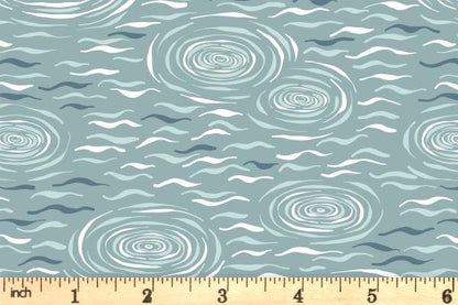 Lewis & Irene On The Lake Fabric Collection Lake Ripples on Light Blue Authentic Premium 100% Cotton Fabrics
