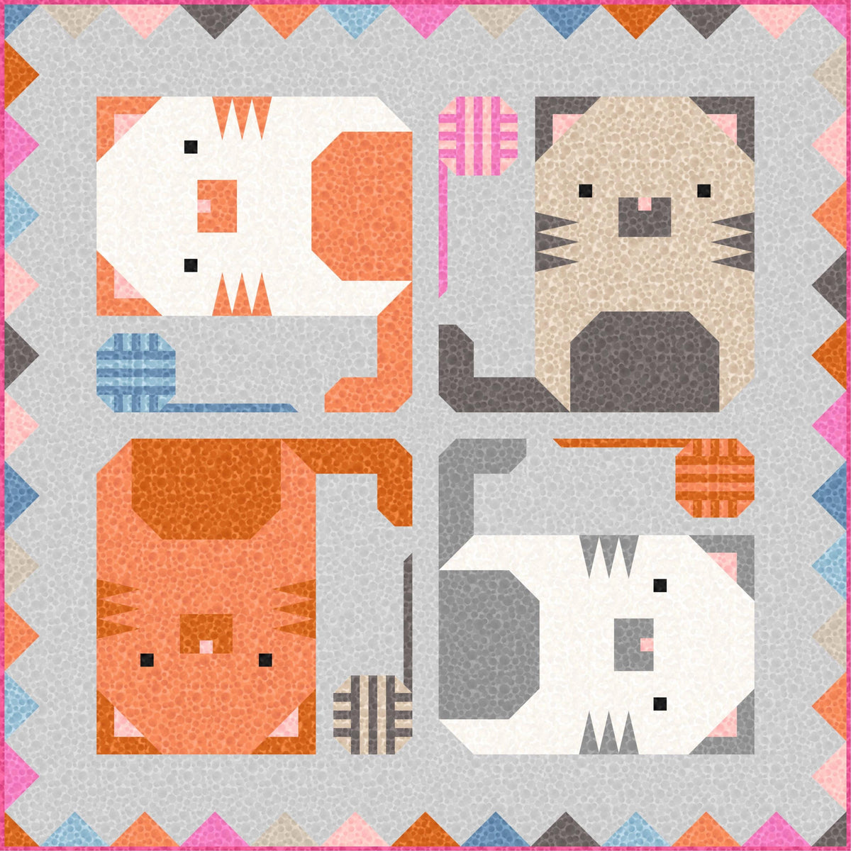 LIMITED EDITION!! Limited Edition Pen + Paper Patterns Kitten Around Quilt Kit Featuring Lewis & Irene Bumbleberries Fabric Collection