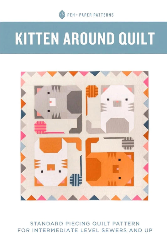LIMITED EDITION!! Limited Edition Pen + Paper Patterns Kitten Around Quilt Kit Featuring Lewis & Irene Bumbleberries Fabric Collection