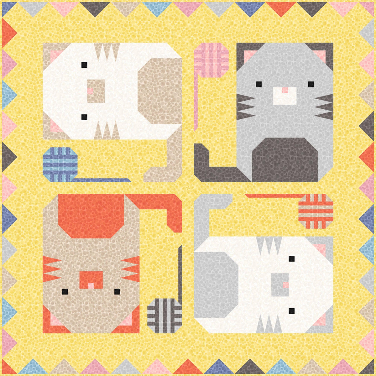 LIMITED EDITION!! Limited Edition Pen + Paper Patterns Kitten Around Quilt Kit Featuring Lewis & Irene Bumbleberries Fabric Collection
