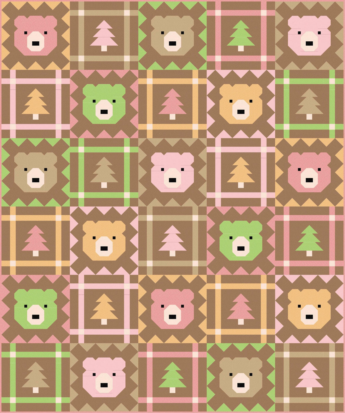 LIMITED EDITION Pen & Paper Patterns Grizzly Grove Quilt Kit Featuring Poppie Cotton Country Confetti Fabric Collection 60.5"x72.5"