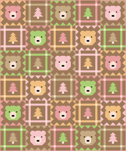 LIMITED EDITION Pen & Paper Patterns Grizzly Grove Quilt Kit Featuring Poppie Cotton Country Confetti Fabric Collection 60.5"x72.5"