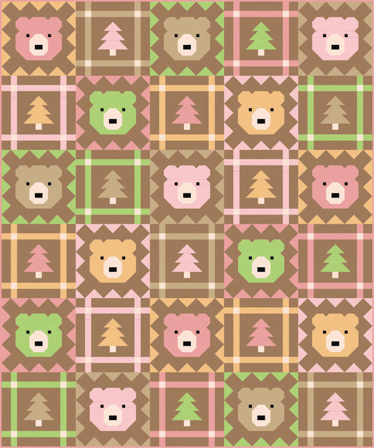 LIMITED EDITION Pen & Paper Patterns Grizzly Grove Quilt Kit Featuring Poppie Cotton Country Confetti Fabric Collection 60.5"x72.5"