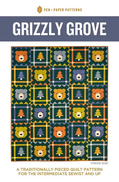LIMITED EDITION Pen & Paper Patterns Grizzly Grove Quilt Kit Featuring Poppie Cotton Country Confetti Fabric Collection 60.5"x72.5"
