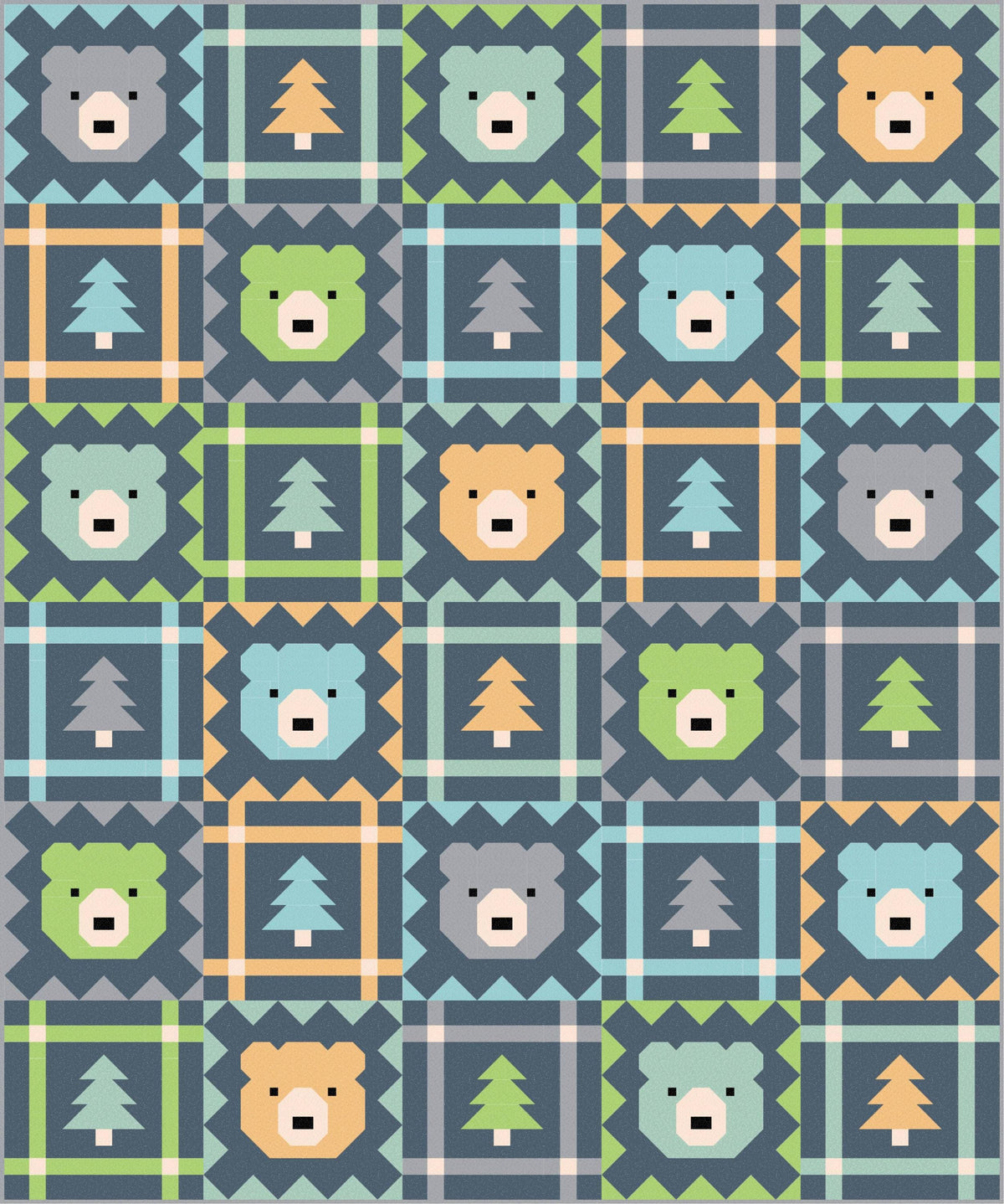 LIMITED EDITION Pen & Paper Patterns Grizzly Grove Quilt Kit Featuring Poppie Cotton Country Confetti Fabric Collection 60.5"x72.5"