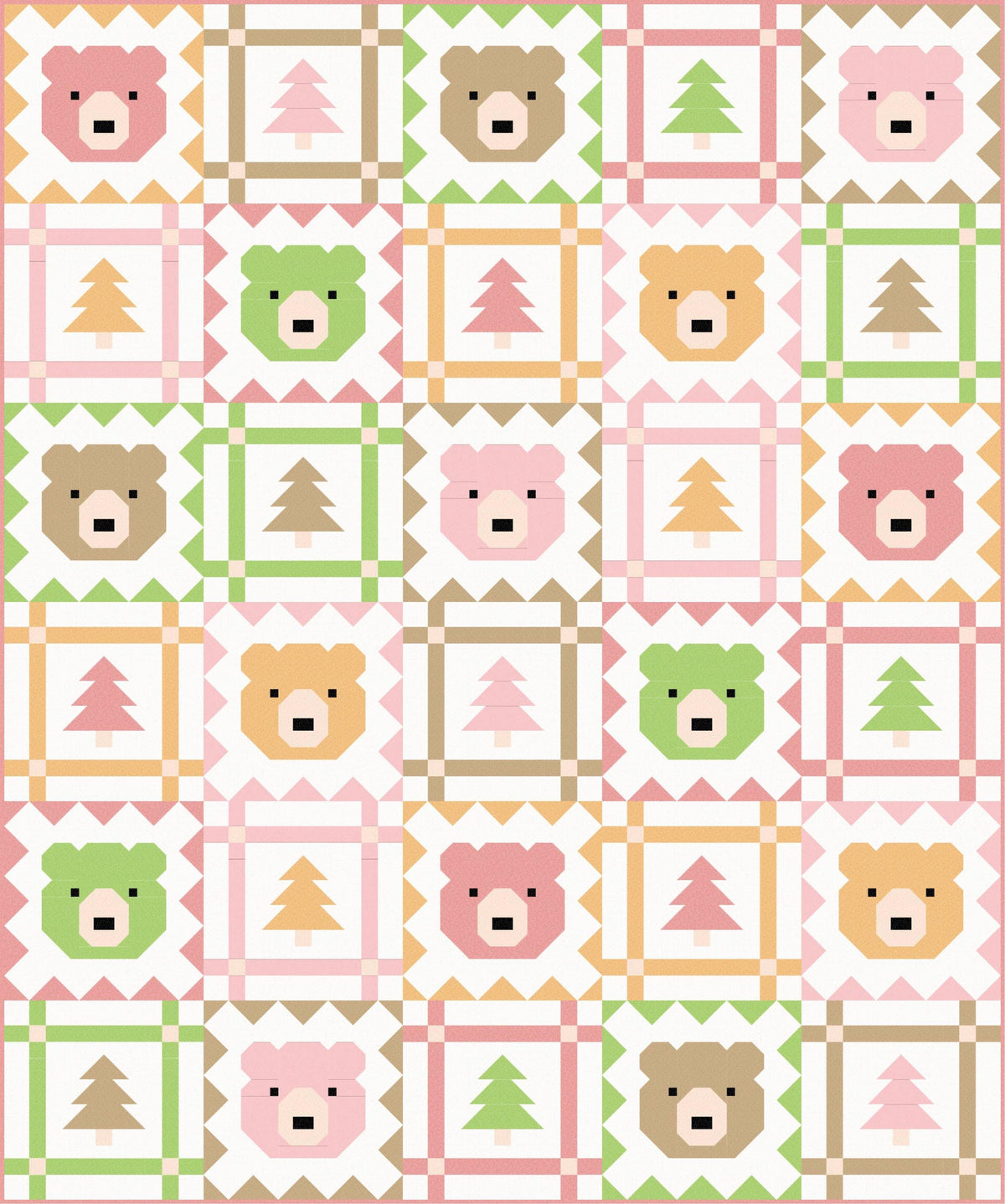 LIMITED EDITION Pen & Paper Patterns Grizzly Grove Quilt Kit Featuring Poppie Cotton Country Confetti Fabric Collection 60.5"x72.5"